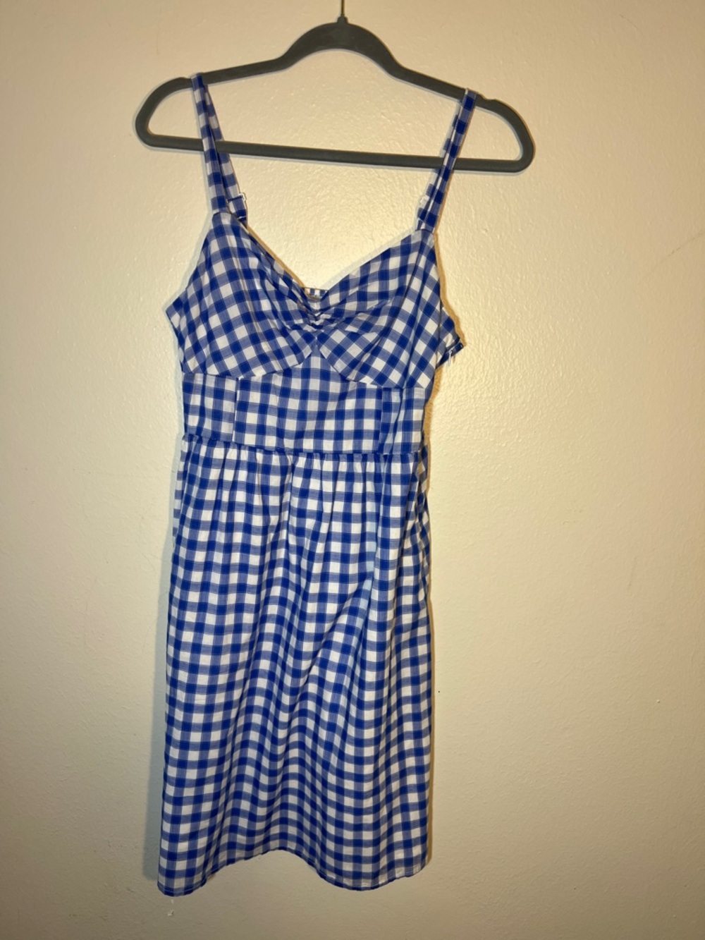 Old Navy Blue and White Gingham Cotton Mini Picnic Sundress Dress Medium Size 10